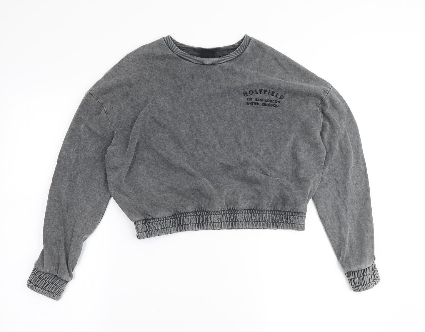 Holyfield Girls Grey Cotton Pullover Sweatshirt Size 8-9 Years Pullover