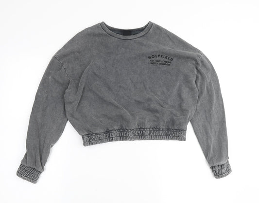 Holyfield Girls Grey Cotton Pullover Sweatshirt Size 8-9 Years Pullover