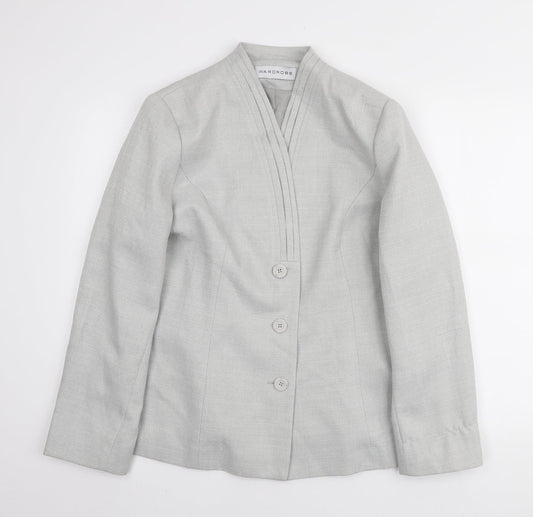 Wardrobe Womens Grey Polyester Jacket Blazer Size 16