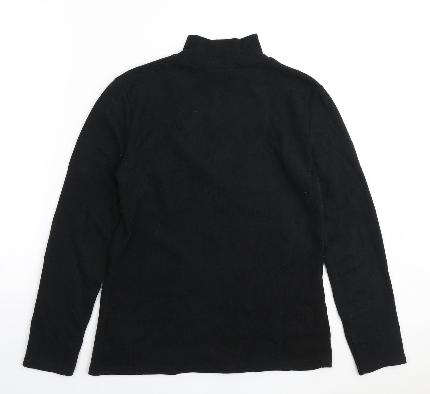 Zara Womens Black High Neck Polyester Pullover Jumper Size M