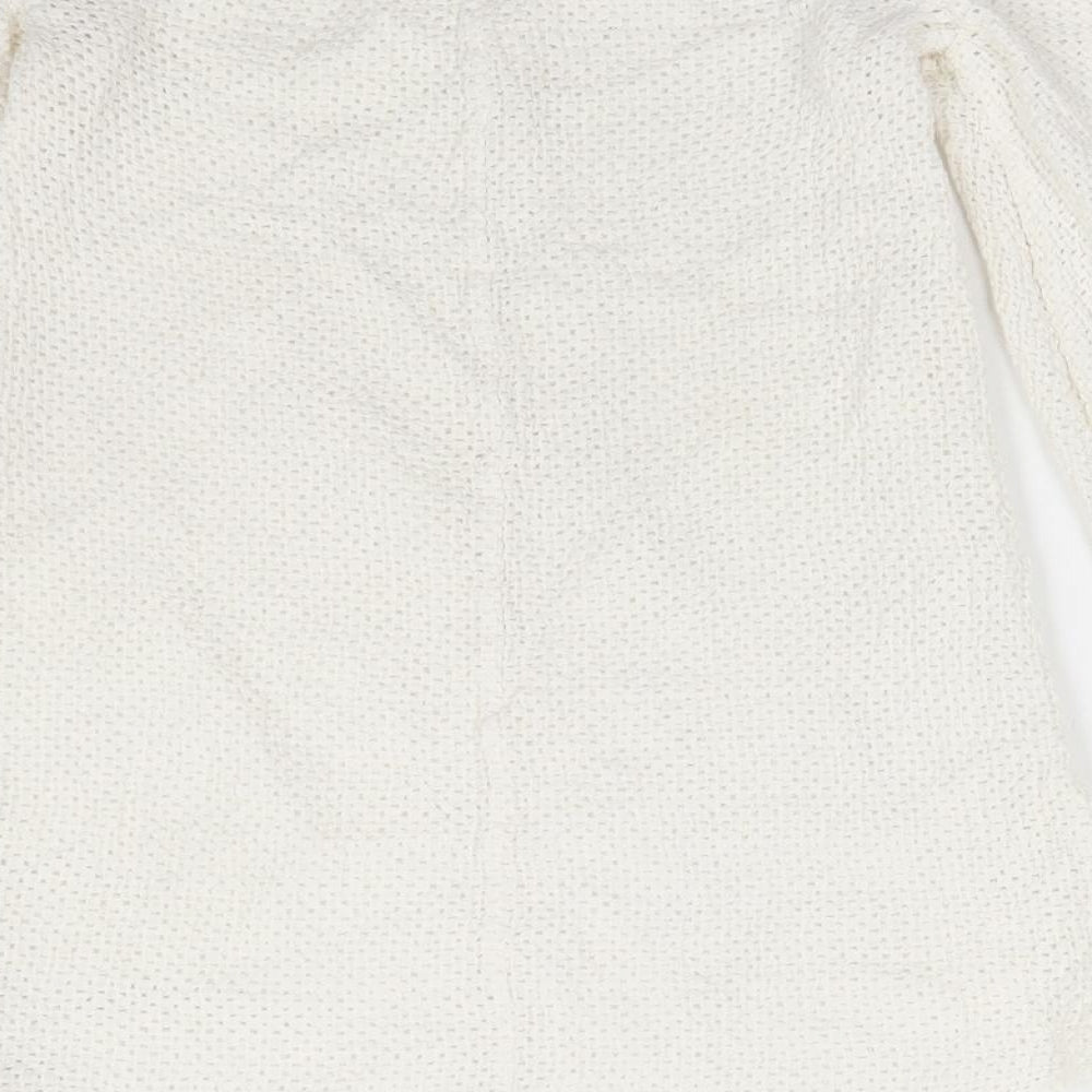 Shakuhachi Womens White Cotton A-Line Size 8 Off the Shoulder Pullover