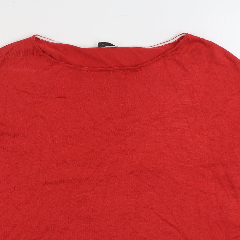 Marella Womens Red Boat Neck Acrylic Pullover Jumper Size M