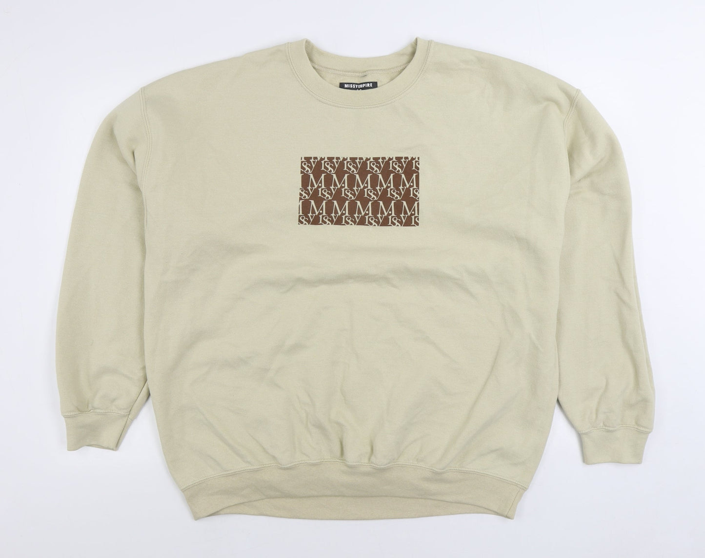 Missy Empire Womens Beige Cotton Pullover Sweatshirt Size 12 Pullover
