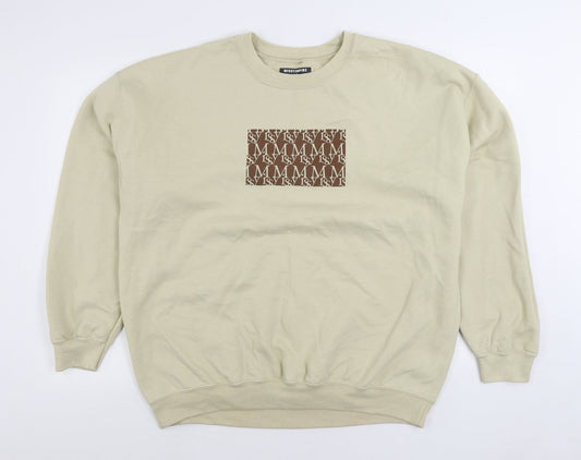 Missy Empire Womens Beige Cotton Pullover Sweatshirt Size 12 Pullover
