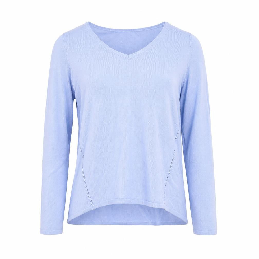 Marks and Spencer Womens Blue V-Neck Viscose Pullover Jumper Size 8