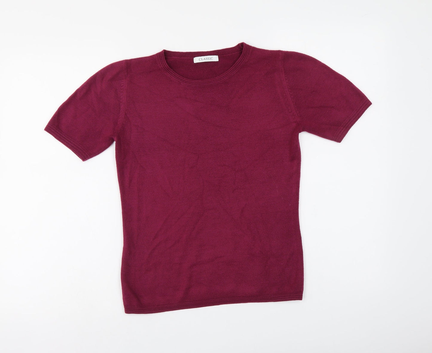Marks and Spencer Womens Purple Round Neck Acrylic Pullover Jumper Size 6