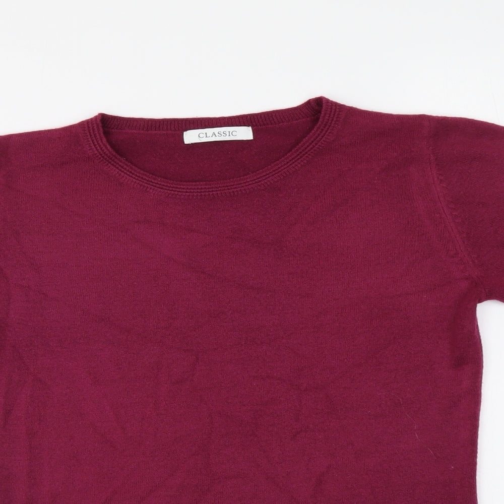 Marks and Spencer Womens Purple Round Neck Acrylic Pullover Jumper Size 6