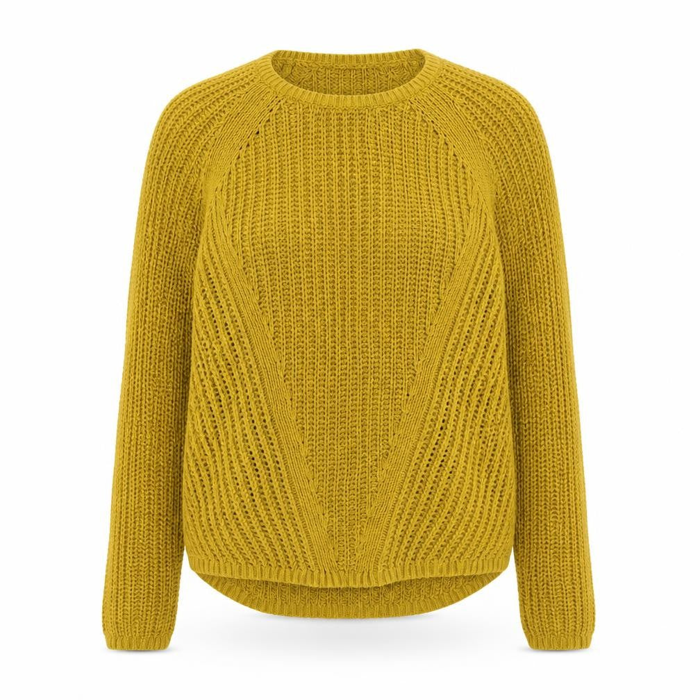 H&M Womens Yellow Round Neck Cotton Pullover Jumper Size S