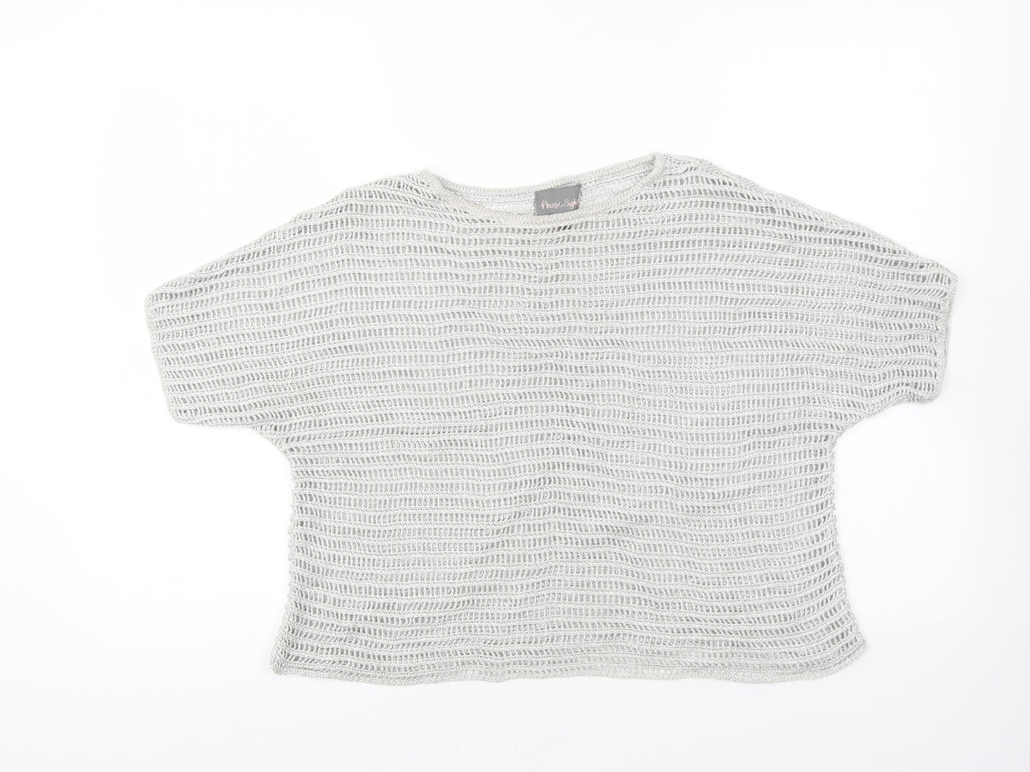 Phase Eight Womens Silver Boat Neck Acrylic Pullover Jumper Size M