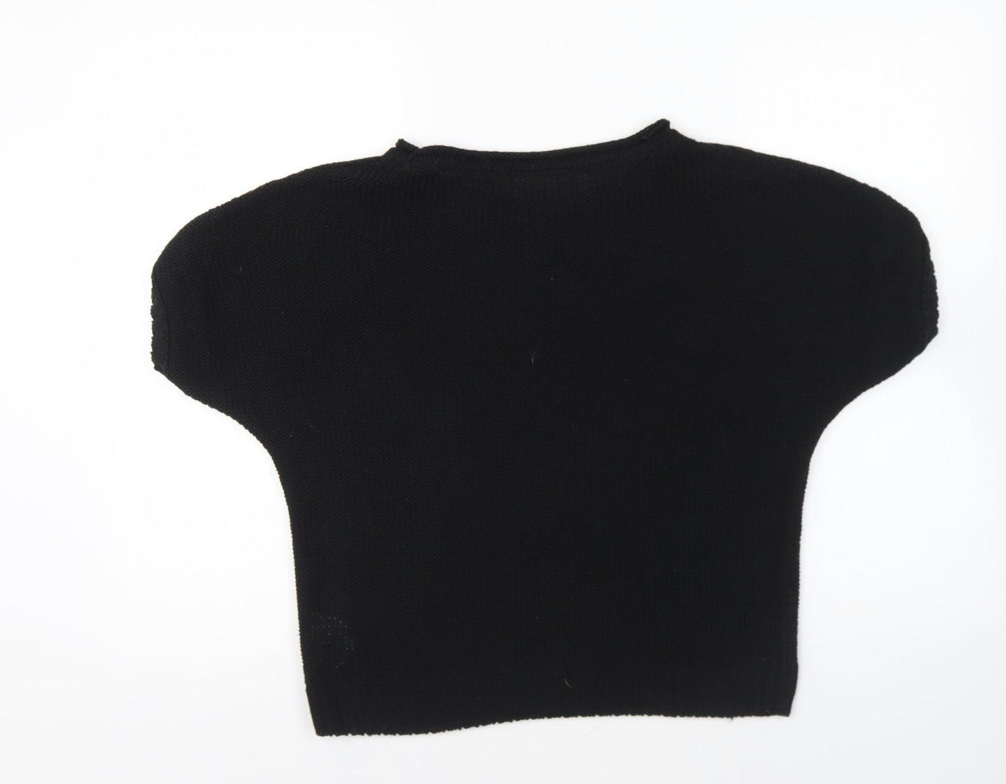 Wallis Womens Black Round Neck Acrylic Pullover Jumper Size S