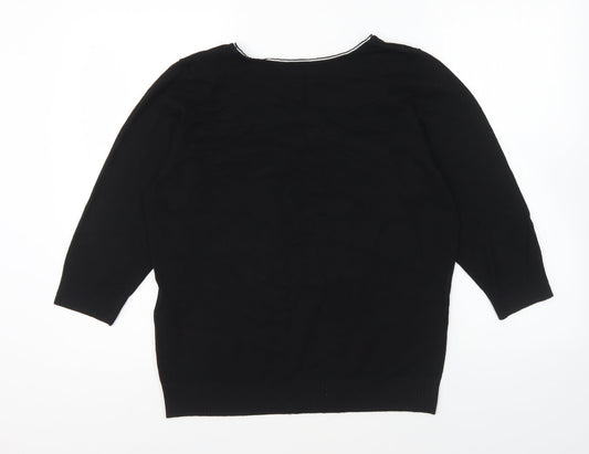 Per Una Mens Black V-Neck Viscose Pullover Jumper