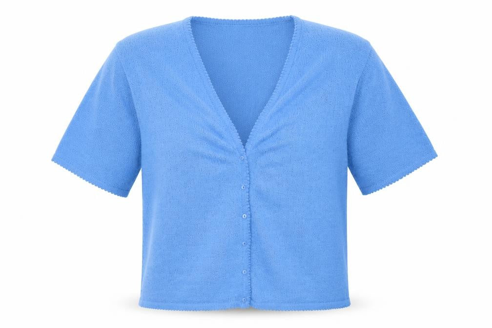 Jan Eva Womens Blue V-Neck Acrylic Cardigan Jumper Size XL