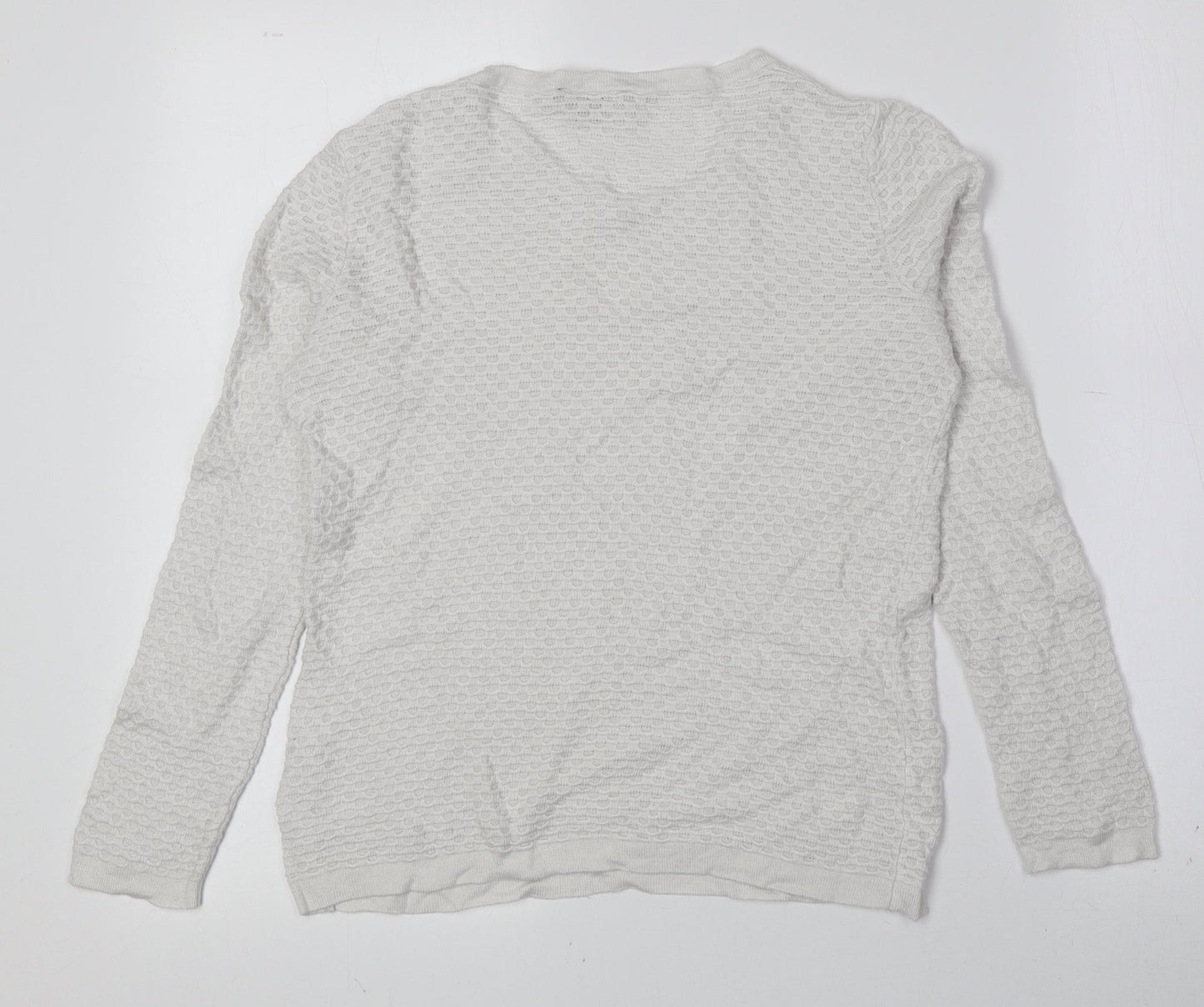 ESMARA Womens White Boat Neck Viscose Pullover Jumper Size S