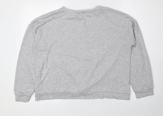 Marks and Spencer Girls Grey Boat Neck Viscose Pullover Jumper Size 15-16 Years Pullover