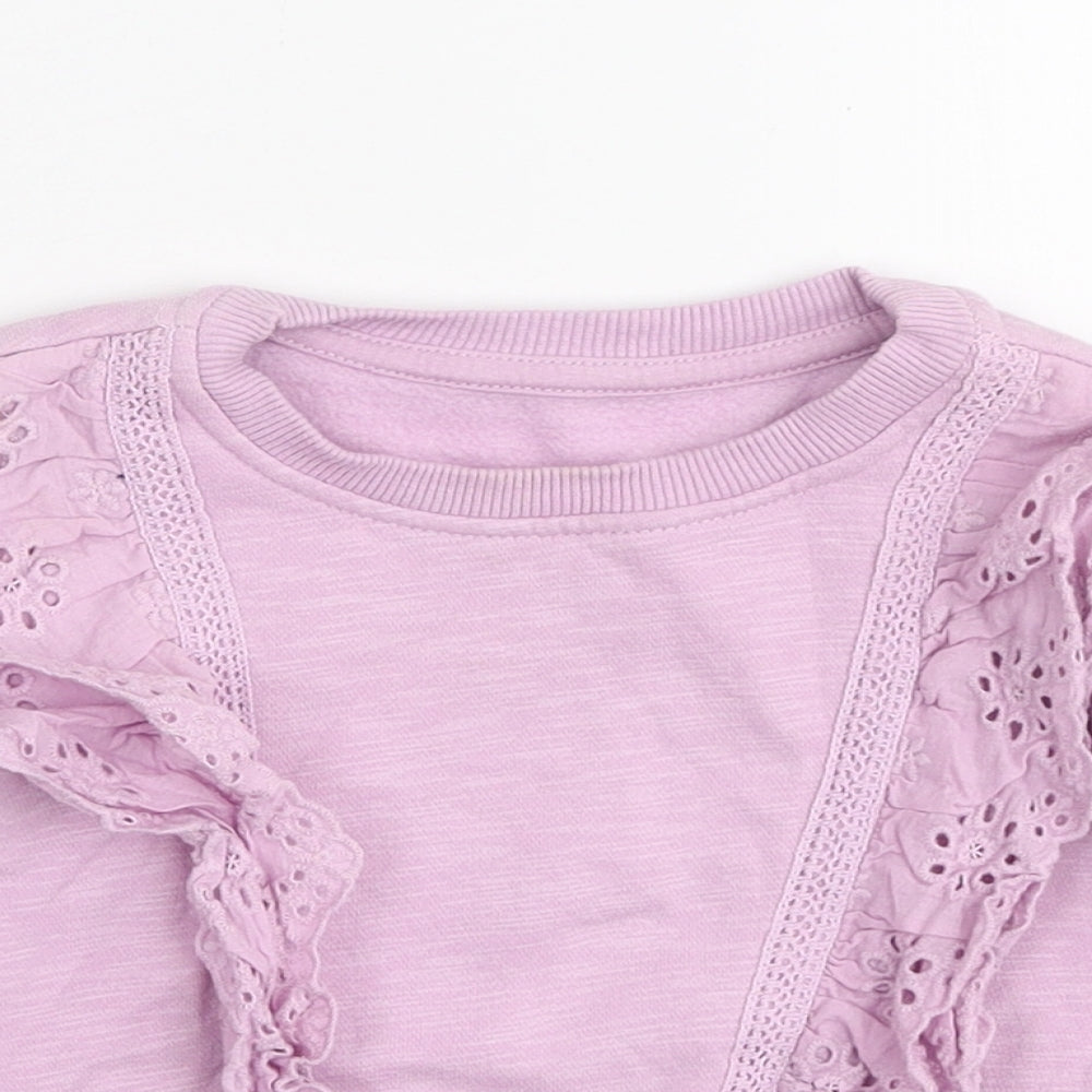 Studio Girls Purple Cotton Pullover Jumper Size 12-18 Months Pullover - Lace frill detail