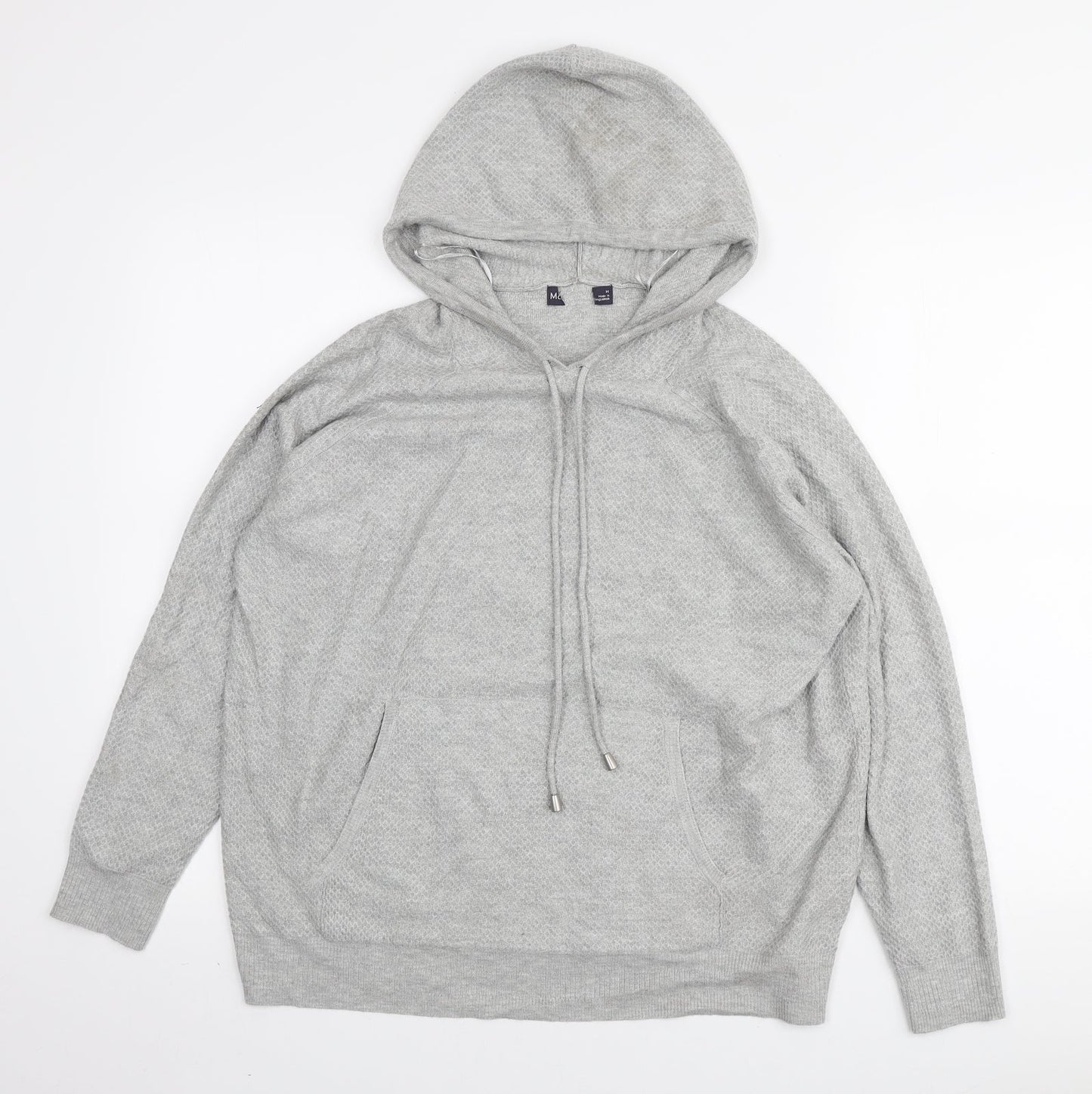 Marks and Spencer Womens Grey Viscose Pullover Hoodie Size M Pullover