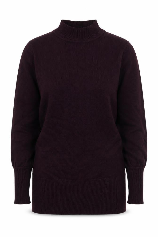 Marks and Spencer Womens Purple Mock Neck Acrylic Pullover Jumper Size S