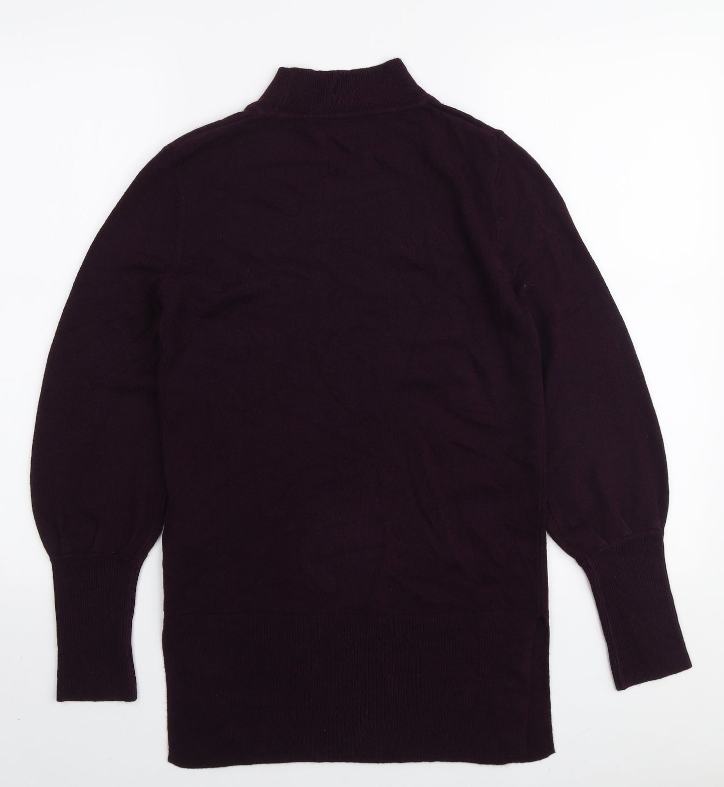 Marks and Spencer Womens Purple Mock Neck Acrylic Pullover Jumper Size S