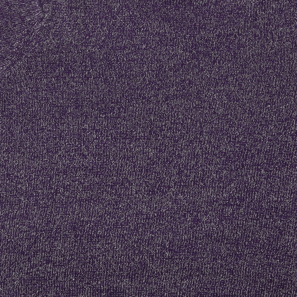 Bonmarché Womens Purple Round Neck Acrylic Pullover Jumper Size M