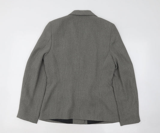 Essentials Womens Grey Jacket Blazer Size 10 Button