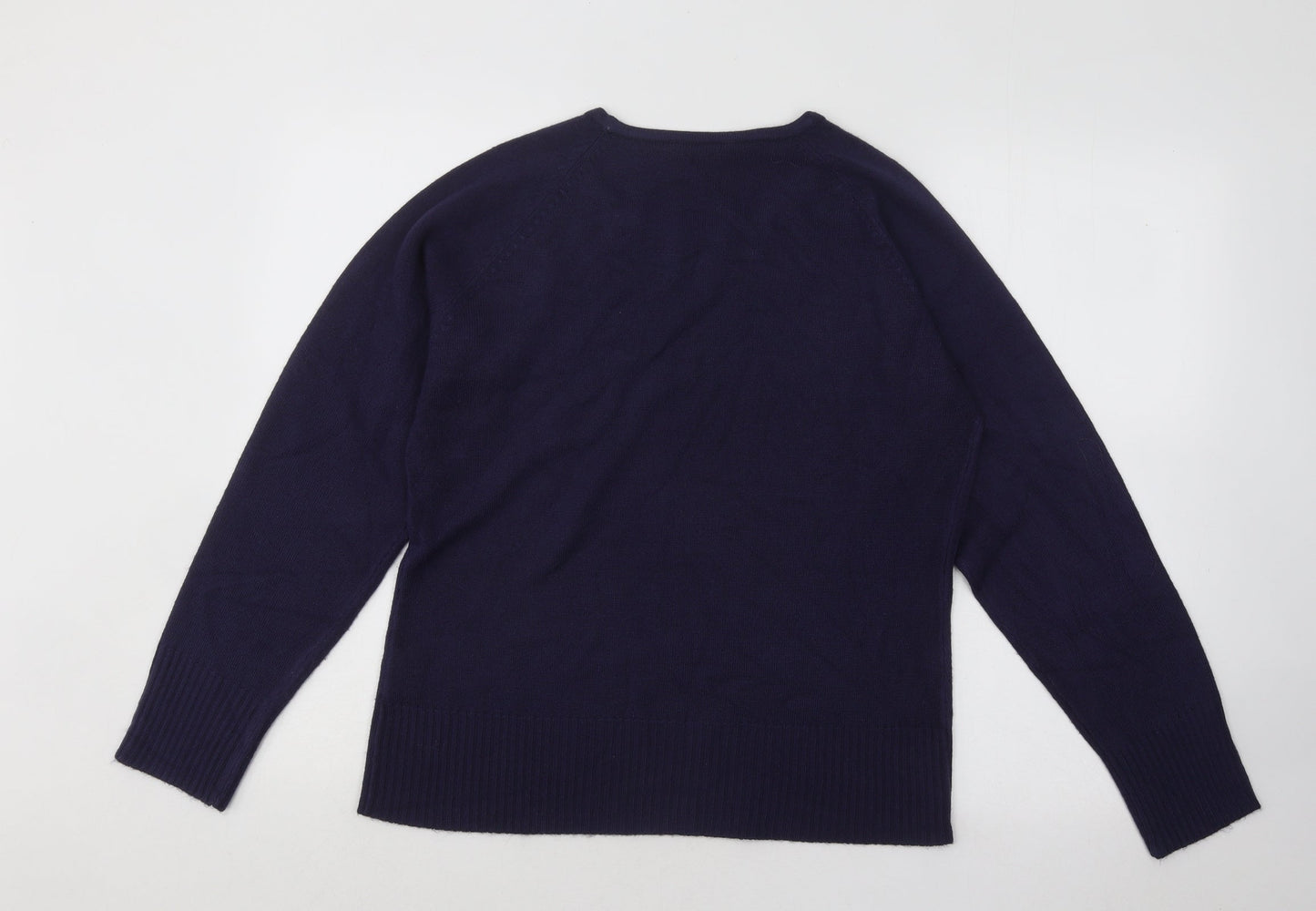 Sarah Hamilton Womens Blue Round Neck Acrylic Pullover Jumper Size L