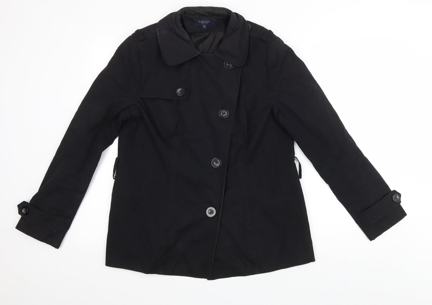 Debenhams Womens Black Jacket Size 12 Button