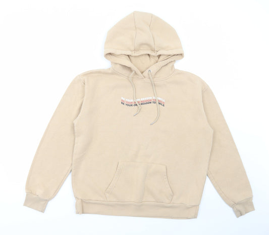 Primark Womens Beige Cotton Pullover Hoodie Size M Pullover - Be your own reason to smile