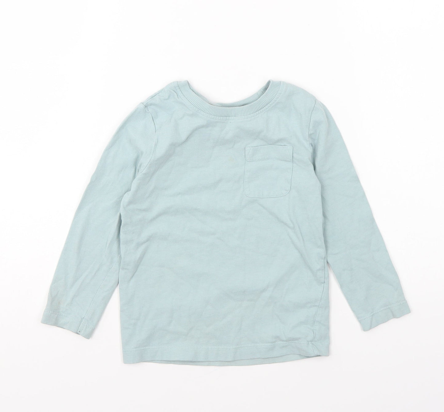 Nutmeg Boys Blue Cotton Basic T-Shirt Size 2-3 Years Round Neck Pullover