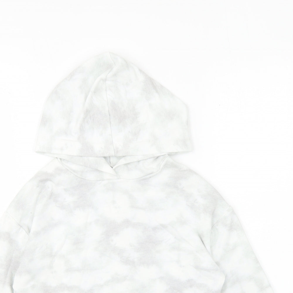 Matalan Girls Grey Polyester Pullover Hoodie Size 9 Years Pullover
