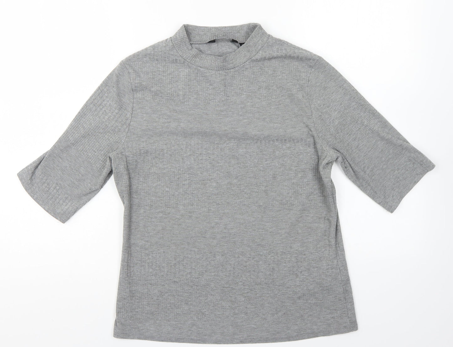 New Look Womens Grey High Neck Polyester Pullover Jumper Size 14