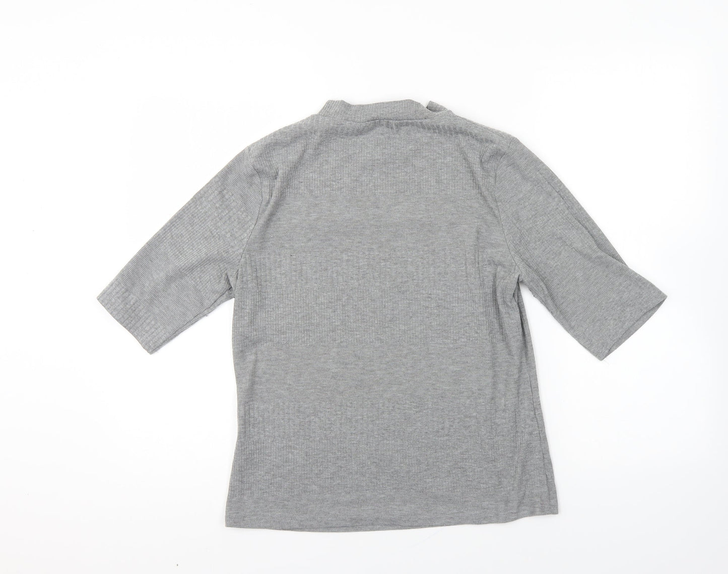 New Look Womens Grey High Neck Polyester Pullover Jumper Size 14