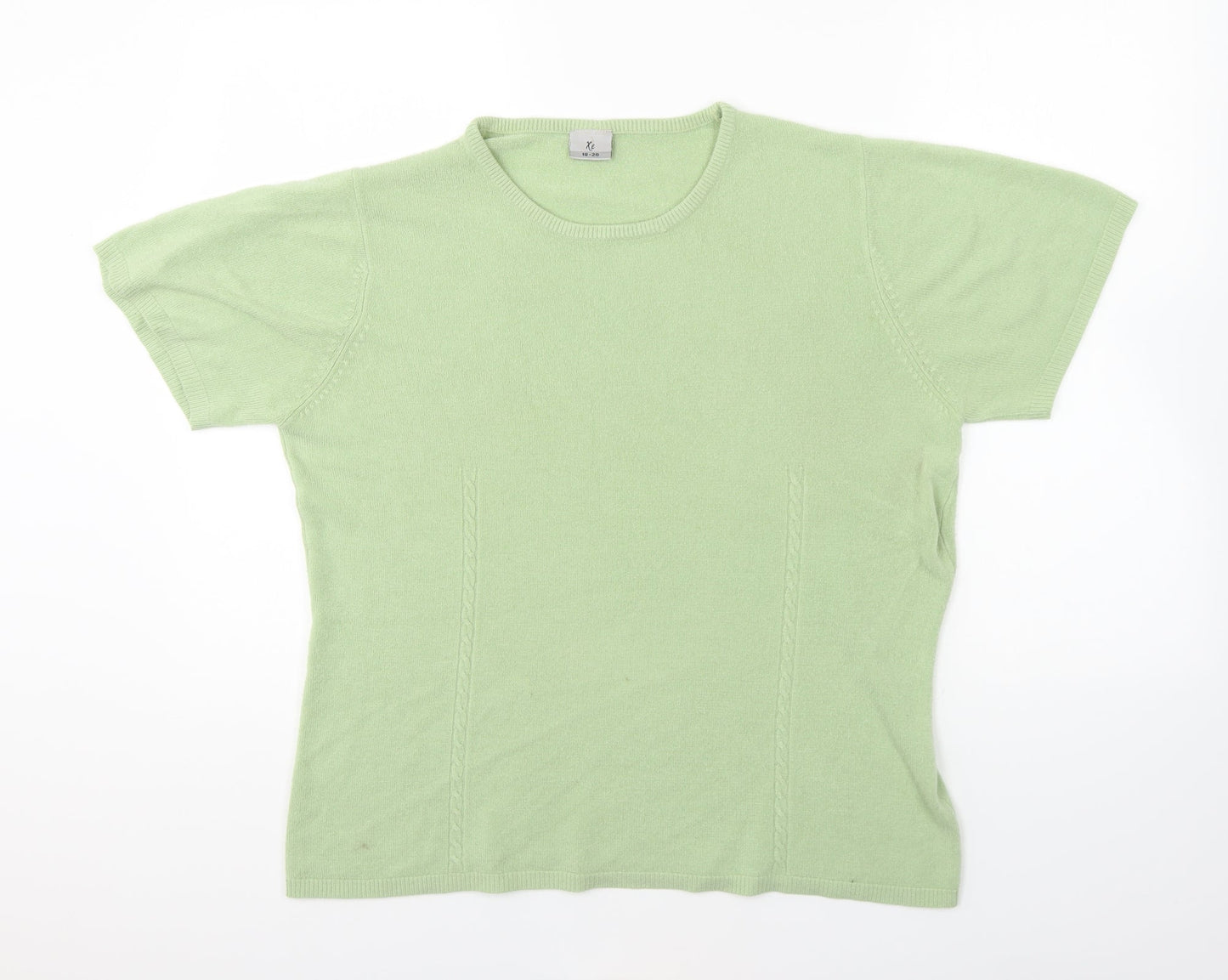 XE Womens Green Round Neck Acrylic Pullover Jumper Size 18
