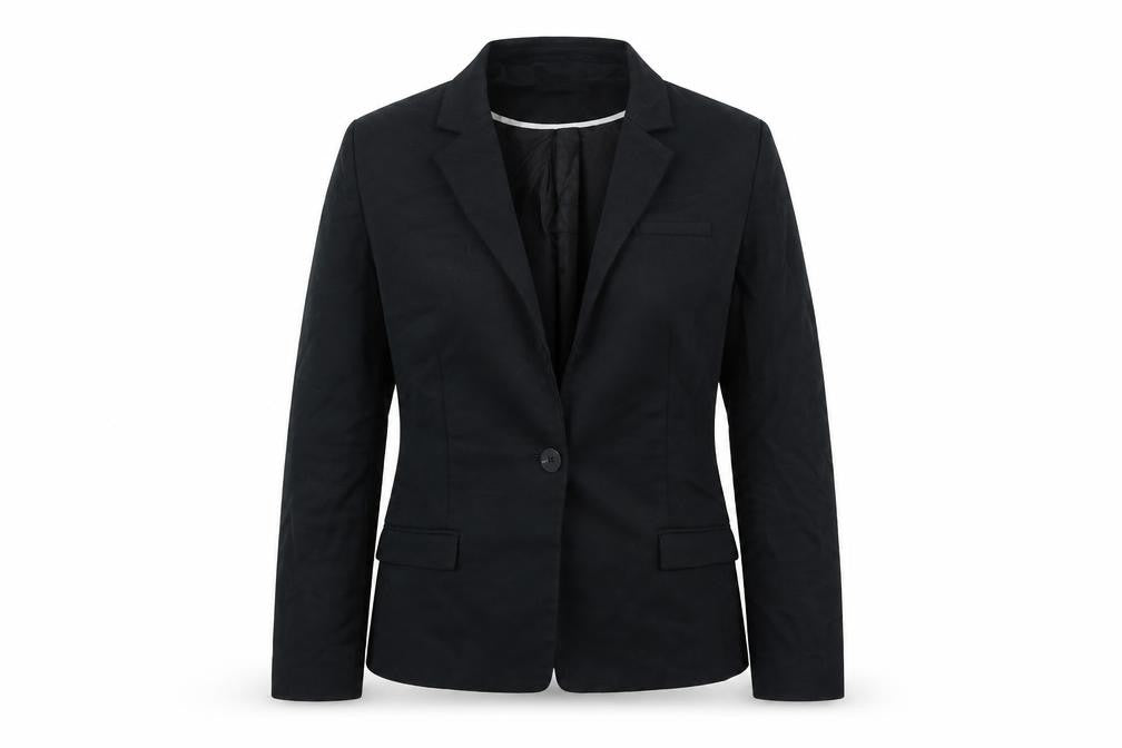 Mango Womens Black Cotton Jacket Blazer Size 10