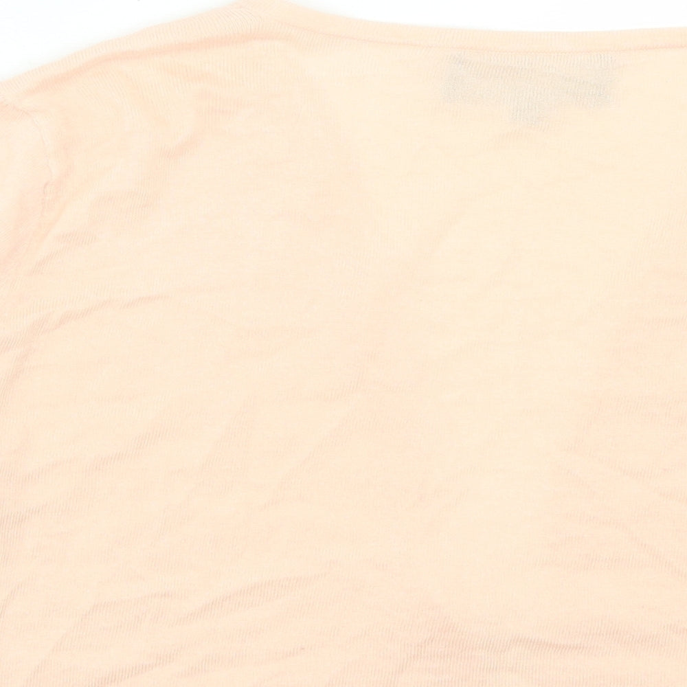 Fenn Wright Manson Womens Pink V-Neck Cotton Cardigan Jumper Size 16