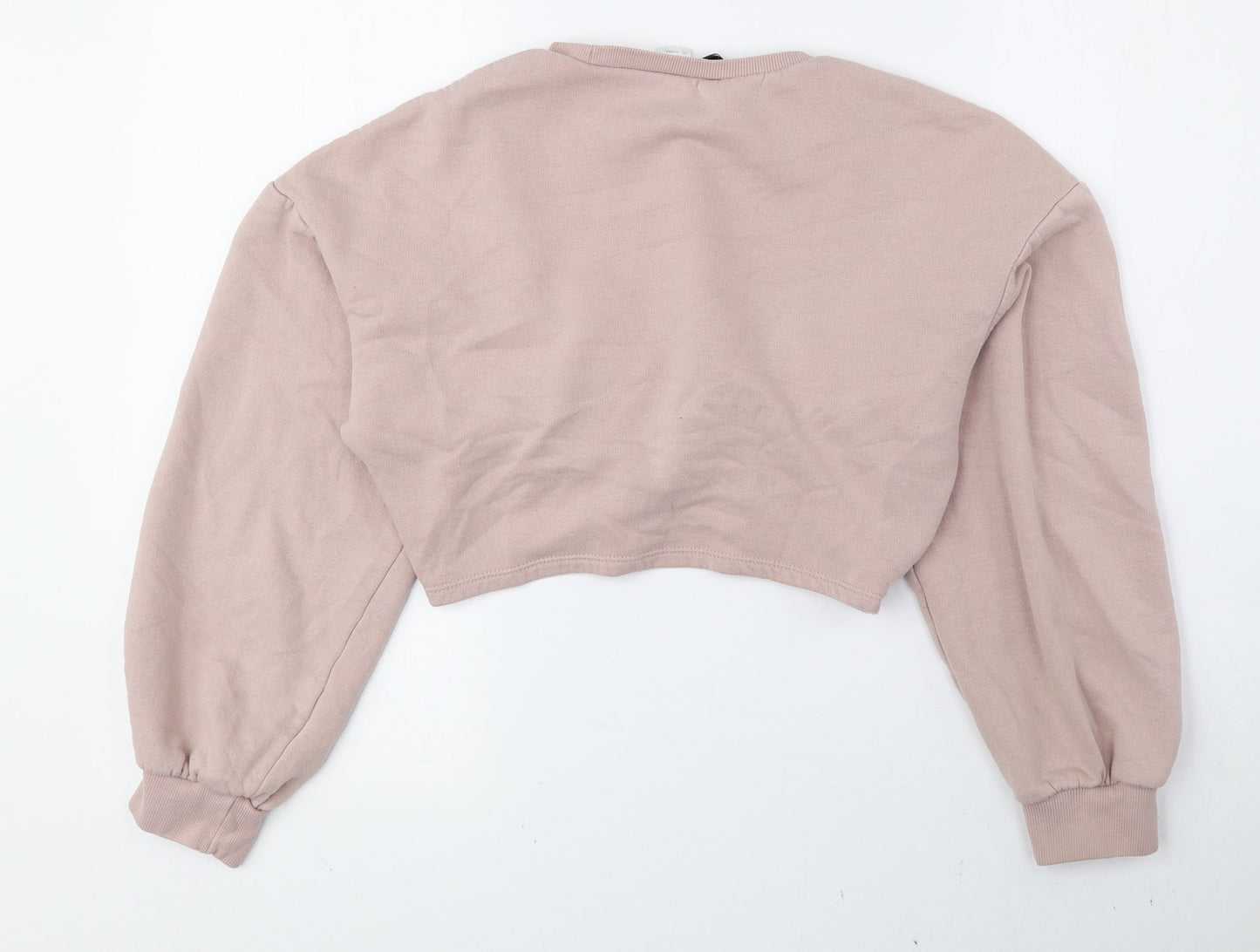 Divided by H&M Womens Pink Cotton Pullover Sweatshirt Size S Pullover - Cropped