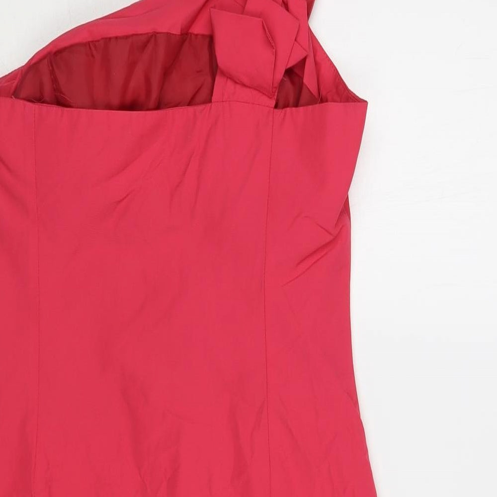 ASOS Womens Pink Polyester Mini Size 12 One Shoulder Zip