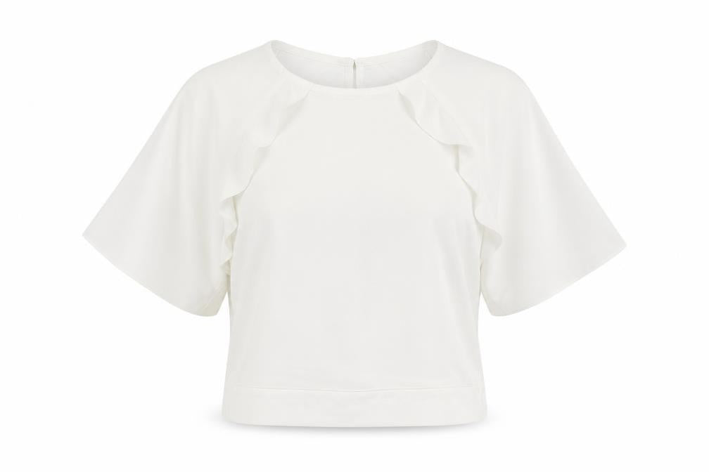 Miss Selfridge Womens White Polyester Basic Blouse Size 14 Round Neck