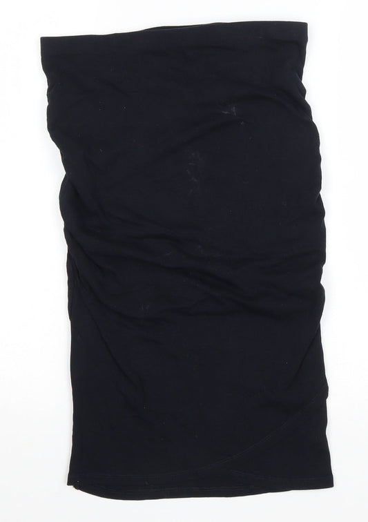 Vertbaudet Womens Blue Cotton Straight & Pencil Skirt Size 10 Drawstring - Ruched