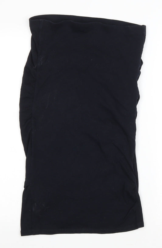 Vertbaudet Womens Blue Cotton Straight & Pencil Skirt Size 10 Drawstring - Ruched