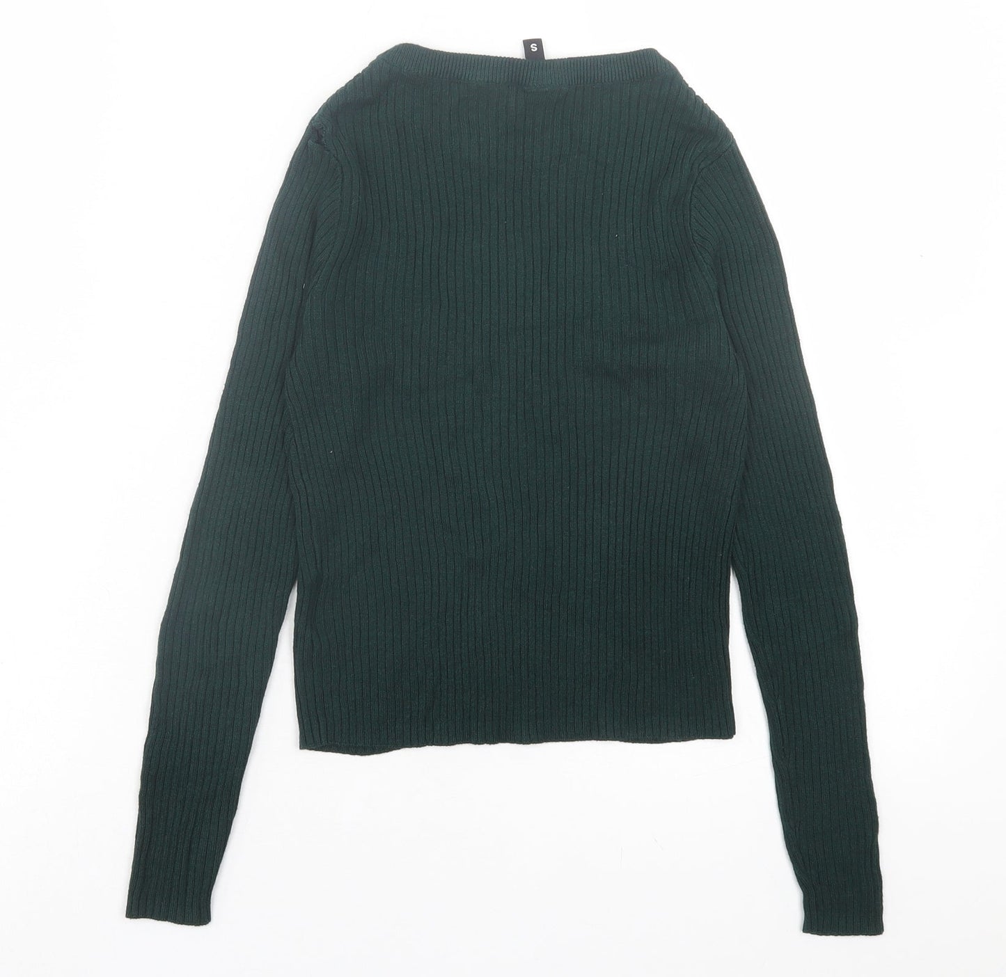 H&M Womens Green Crew Neck Acrylic Pullover Jumper Size S