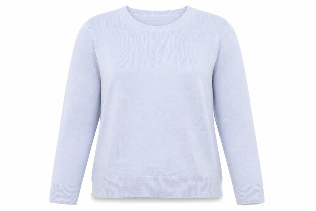 Marks and Spencer Womens Blue Crew Neck Acrylic Pullover Jumper Size 14