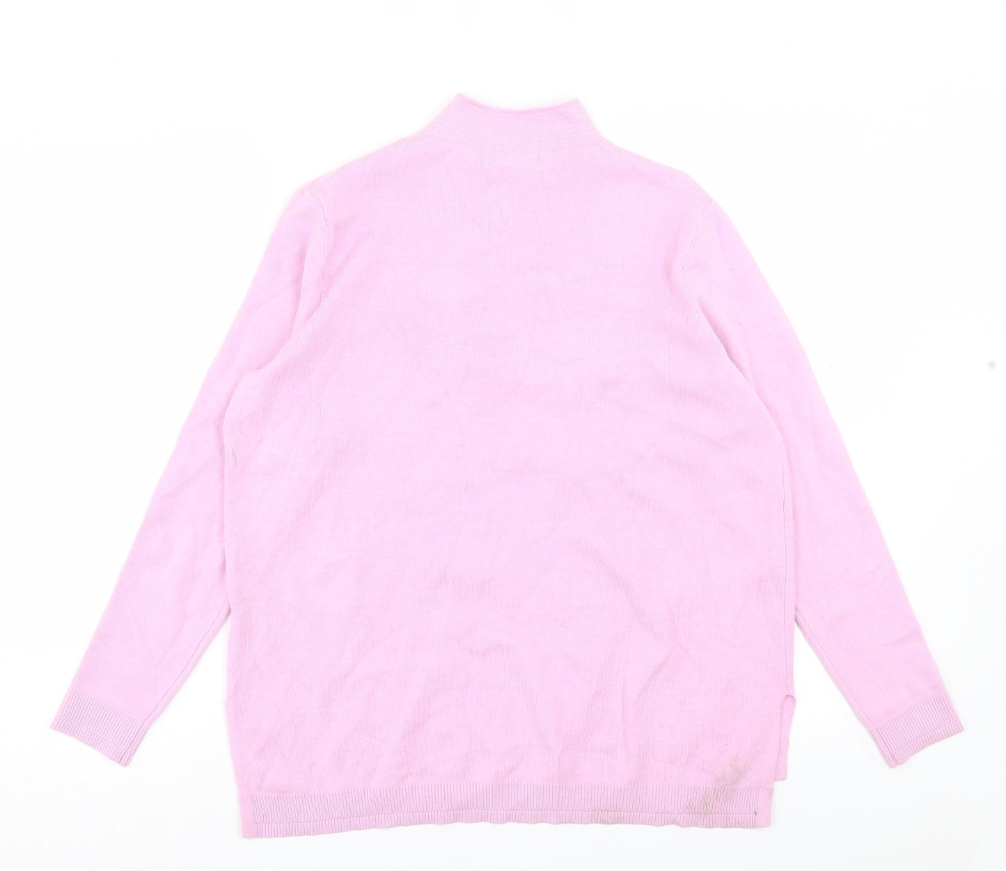Marks and Spencer Womens Purple High Neck Viscose Pullover Jumper Size 14
