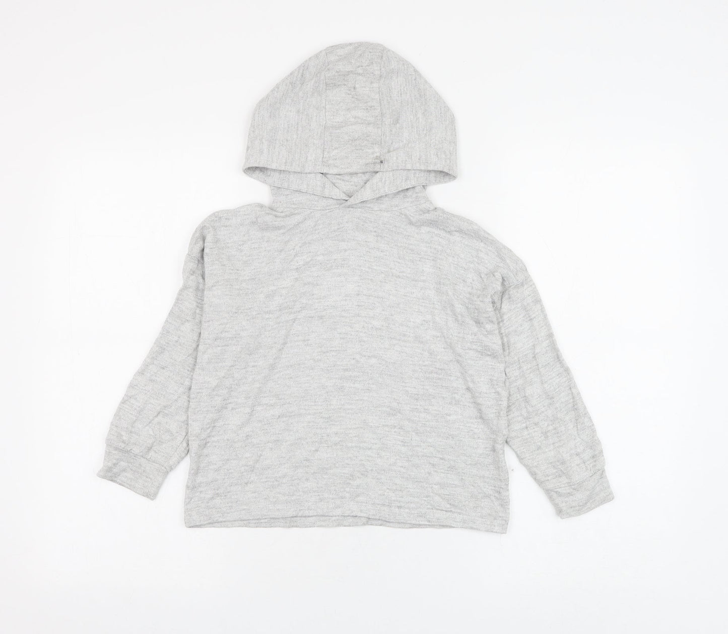 Marks and Spencer Girls Grey Polyester Pullover Hoodie Size 10-11 Years Pullover
