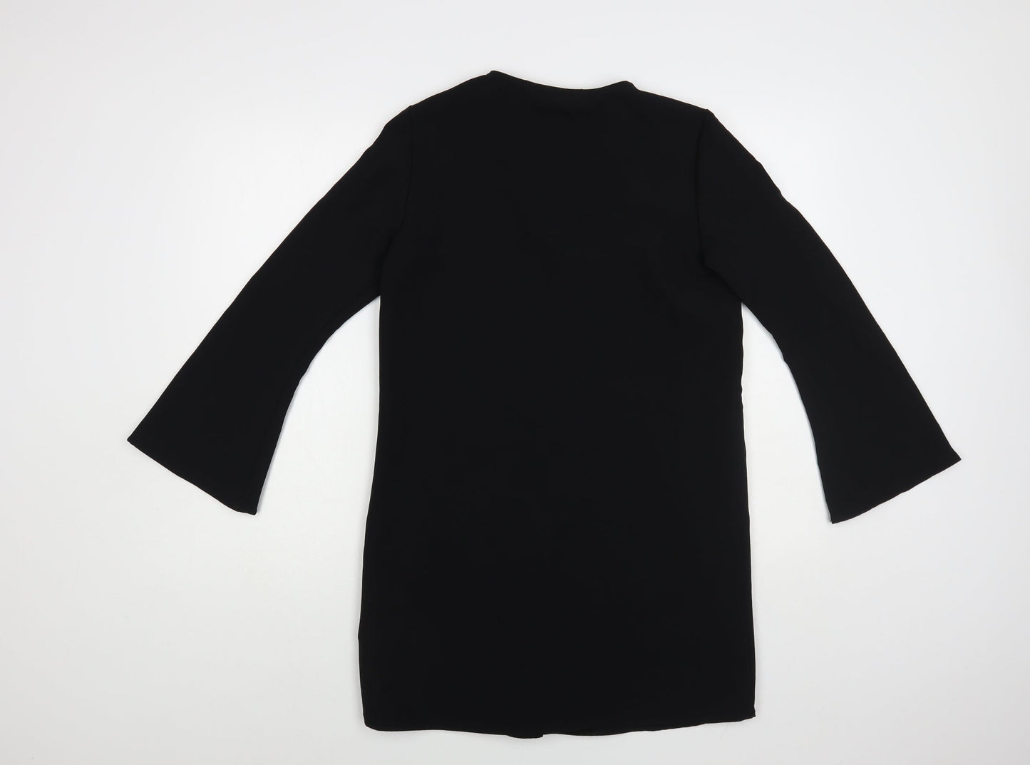 Zara Womens Black Polyester Shift Size XS V-Neck Pullover
