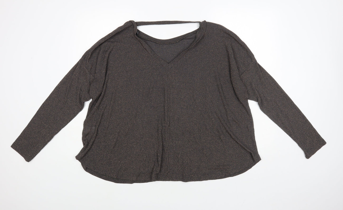 NEXT Womens Grey Boat Neck Viscose Pullover Jumper Size 14