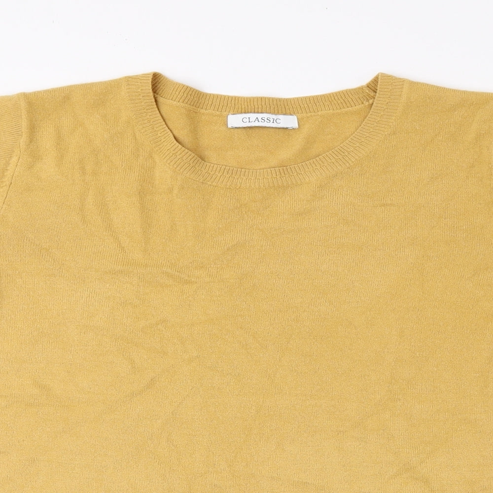 Classic Womens Yellow Acrylic Basic T-Shirt Size 18 Round Neck