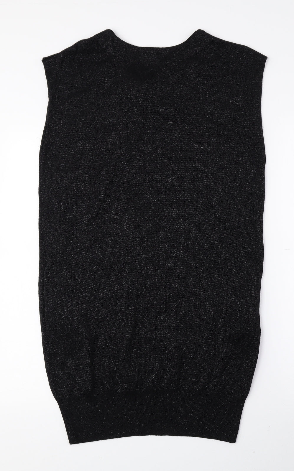 Per Una Womens Black Viscose Jumper Dress Size 10 Crew Neck Pullover