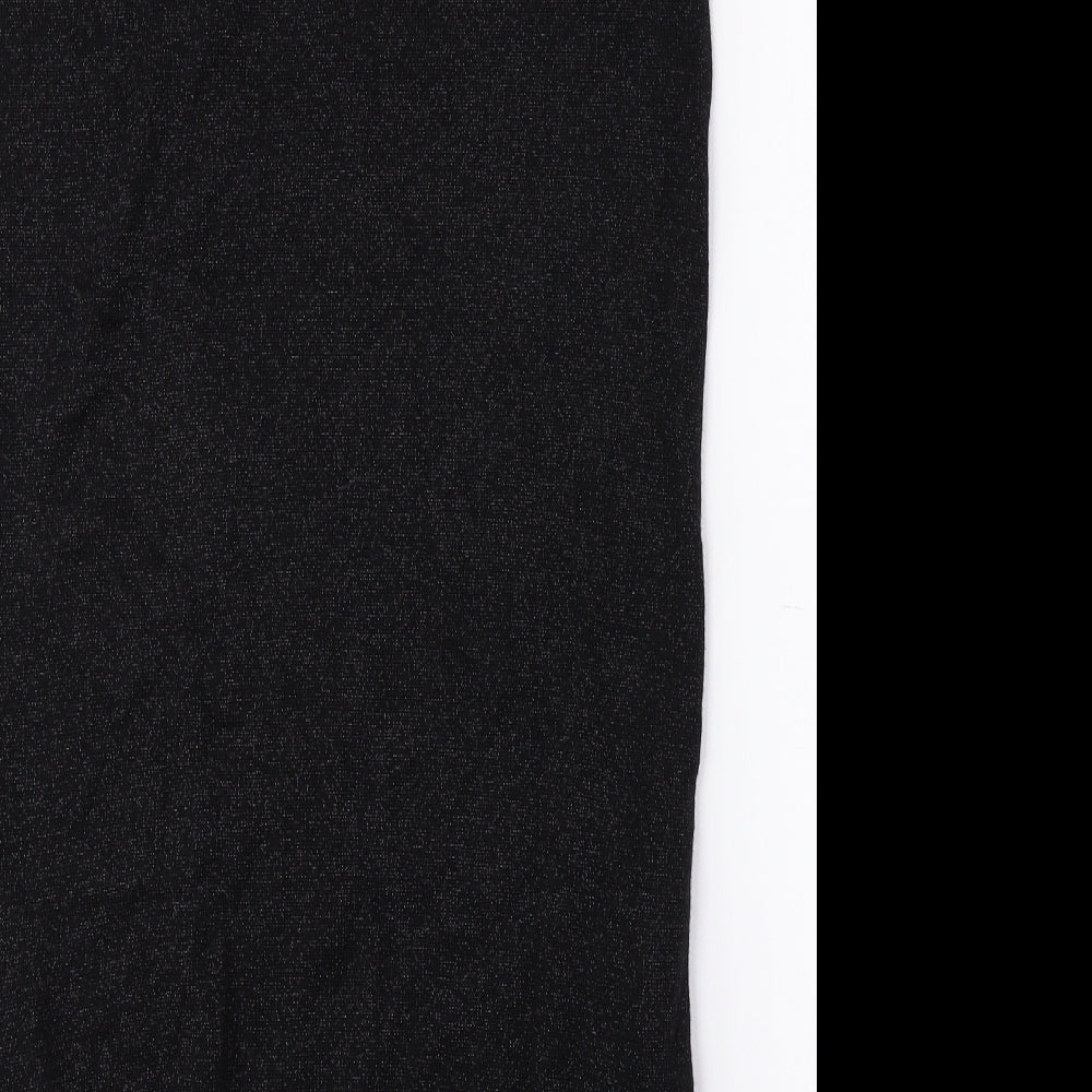Per Una Womens Black Viscose Jumper Dress Size 10 Crew Neck Pullover