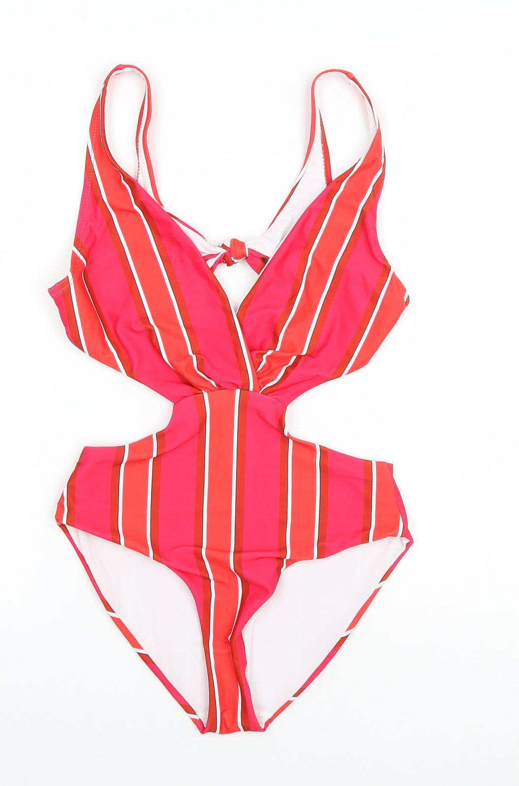 Misguided Womens Red Striped Polyester One Piece Size 8