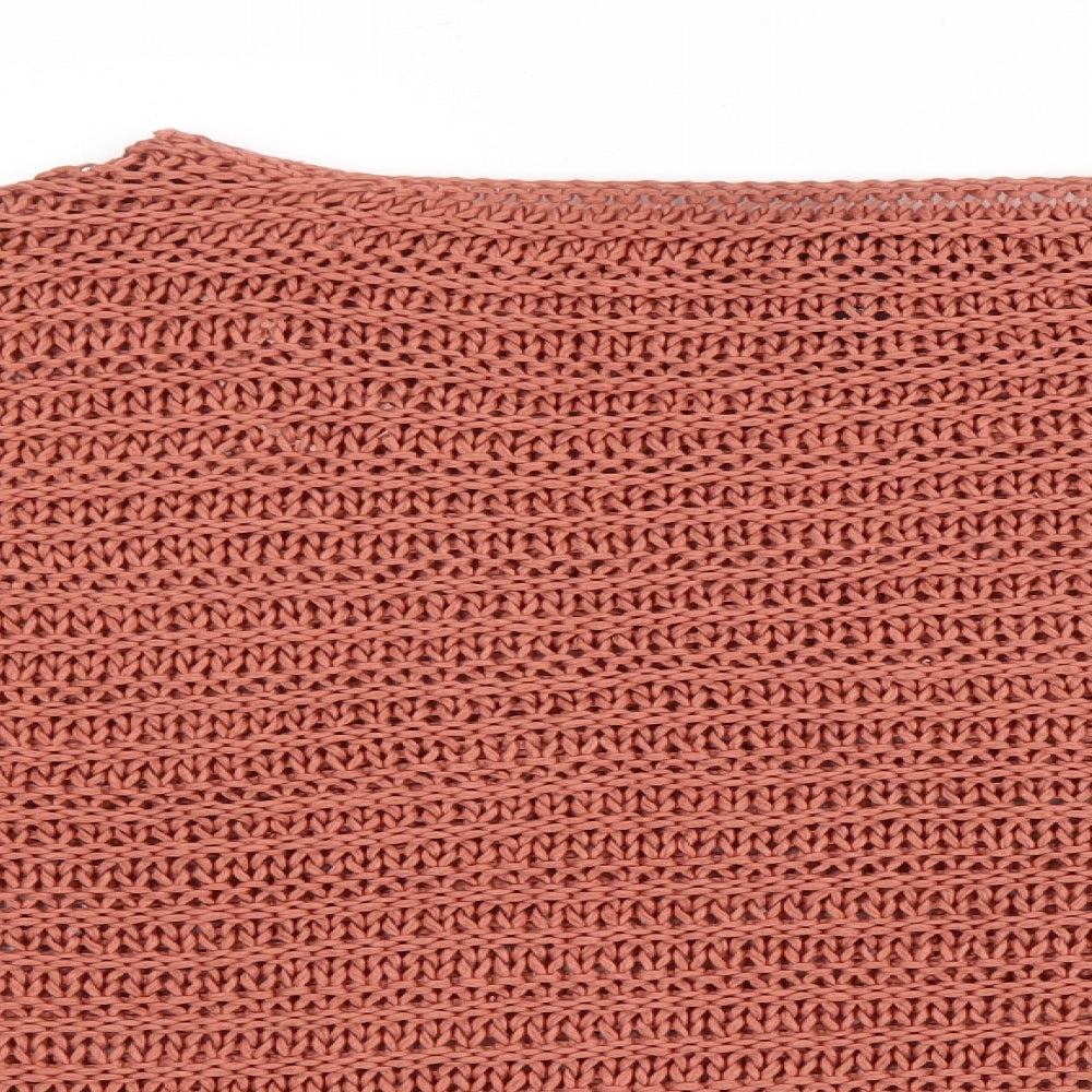 New Look Womens Pink Boat Neck Acrylic Pullover Jumper Size L